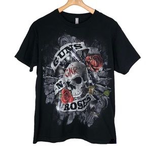 Alstyle Guns & Roses Graphic Tee Black Short Sleeve Shirt Large